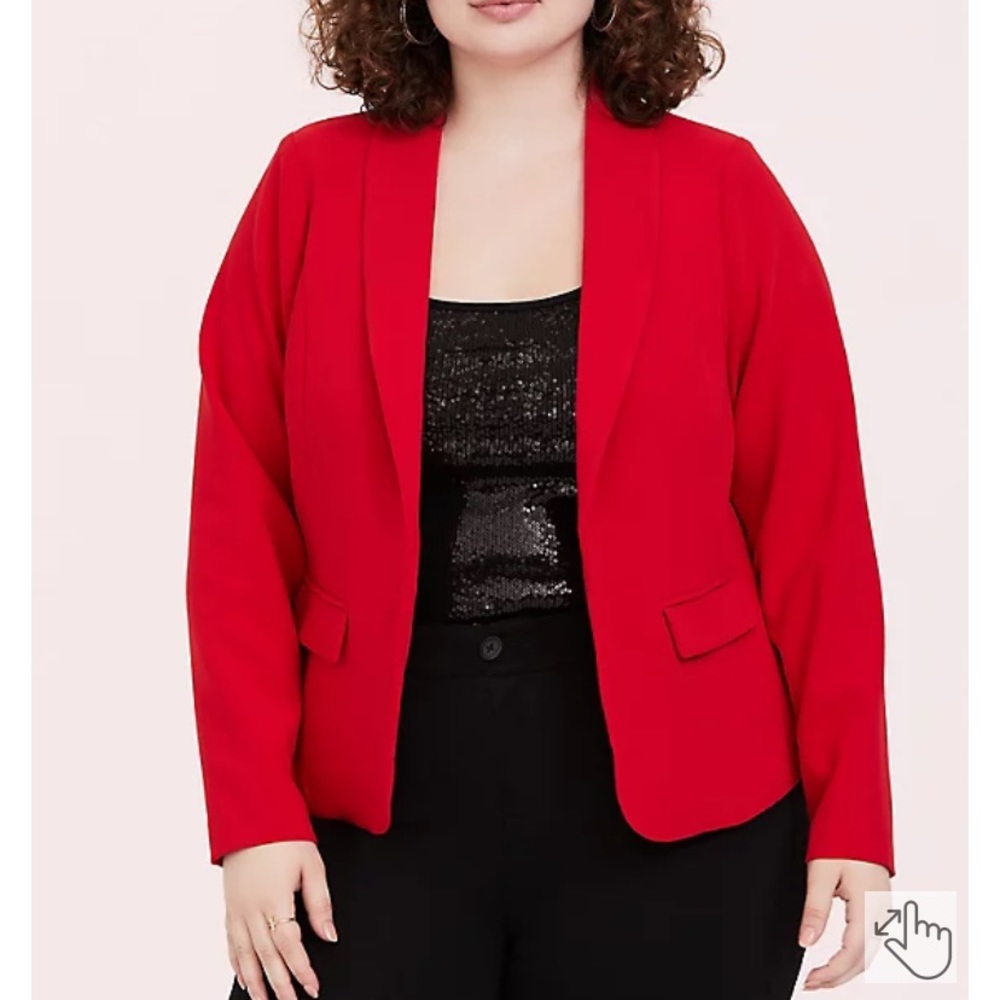 Torrid red open front blazer